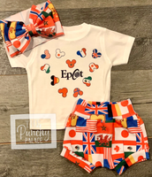 Disney Epcot Flags Baby Outfit - Baby or Toddler Complete Outfit