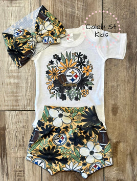 Steelers Football Girls Outfit - Baby or Toddler Complete Outfit