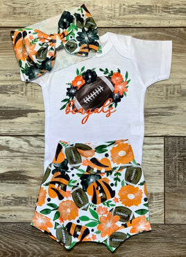 Bengals Football Girls Outfit - Baby or Toddler Complete Outfit