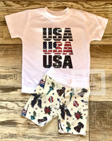 
              USA USA USA Baby and Toddler Tee and Shorts Set / Infant and Toddler Boys
            