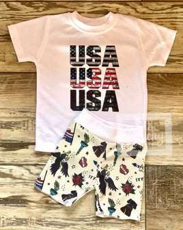 USA USA USA Baby and Toddler Tee and Shorts Set / Infant and Toddler Boys