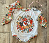 
              KC Chiefs Tee Shirt Baby or Toddler Romper / Baby Romper / Toddler Romper / Fall Outfi
            