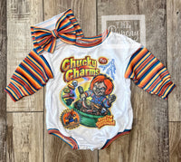 
              Chucky Charms Halloween Tee Shirt Baby or Toddler Romper / Baby Romper / Toddler Romper / Fall Outfi
            