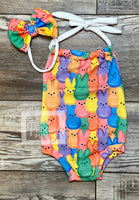 
              Easter Peeps Romper - Baby Complete Outfit
            