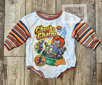 
              Chucky Charms Halloween Tee Shirt Baby or Toddler Romper / Baby Romper / Toddler Romper / Fall Outfi
            