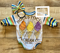 
              HP Ice Cream Halloween Tee Shirt Baby or Toddler Romper / Baby Romper / Toddler Romper / Fall Outfi
            