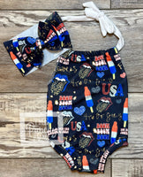 
              Independence Romper - Baby Complete Outfit
            