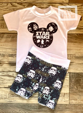 Star Wars Disney Baby Boy and Toddler Tee and Shorts Set / Infant and Toddler Boys