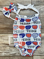 
              ‘Merica Shades Romper - Baby Complete Outfit
            