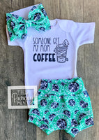 
              Starbucks "Someone Get My Mom Coffee"  - Baby or Toddler Complete Outfit
            