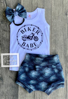 
              Harley Steel Biker Babe Baby or Toddler Complete Outfit
            