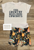 
              This Country Needs More Cowboys Baby and Toddler Tee and Shorts Set / Infant and Toddler Boys
            