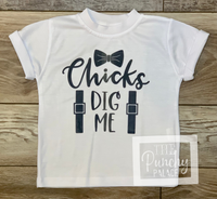 
              Chicks Dig Me Easter Baby and Toddler Tee and Shorts Set / Infant and Toddler Boys
            