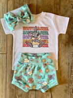 
              Hippy Hoppy Easter Bunny - Baby or Toddler Complete Outfit
            