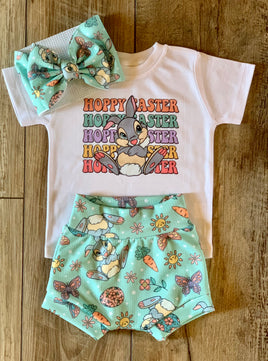 Hippy Hoppy Easter Bunny - Baby or Toddler Complete Outfit