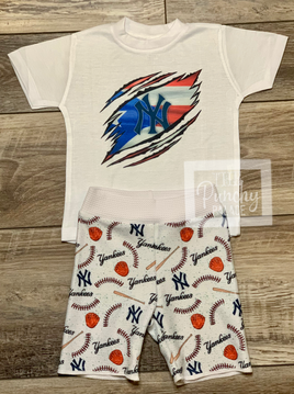 NY Yankees Tee and Shorts Set / Infant and Toddler Boys