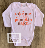 
              Take Me To The Pumpkin Patch Thanksgiving and Fall Baby Bells Full Outfit
            