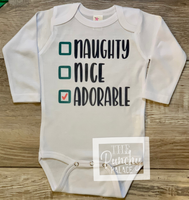 
              Naughty, Nice, Adorable Christmas Full Outfit - Let It Snow
            