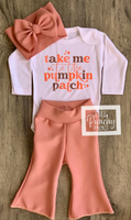 
              Take Me To The Pumpkin Patch Thanksgiving and Fall Baby Bells Full Outfit
            