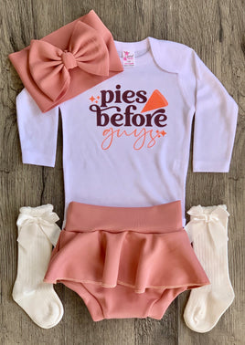 Pie Before Guys Thanksgiving Fall Baby Skirt Outfit