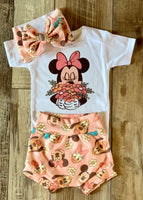 
              Minnie Flower Basket - Baby or Toddler Complete Outfit
            