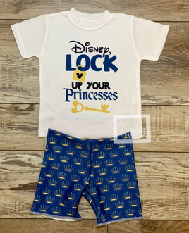 Lock Up Your Princesses Baby and Toddler Tee and Shorts Set / Infant and Toddler Boys