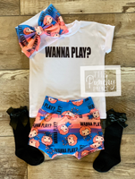 
              Chucky Movie “Wanna Play?” Halloween Baby Outfit Complete Set
            