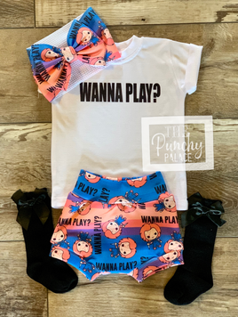 Chucky Movie “Wanna Play?” Halloween Baby Outfit Complete Set