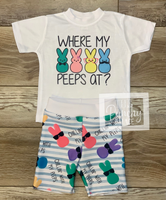 
              Where My Peeps At? Easter Baby and Toddler Tee and Shorts Set / Infant and Toddler Boys
            